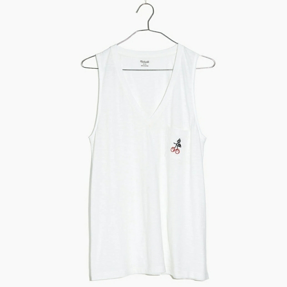 NWT Madewell Tank Top Cherry Whisper Cotton - Picture 4 of 5